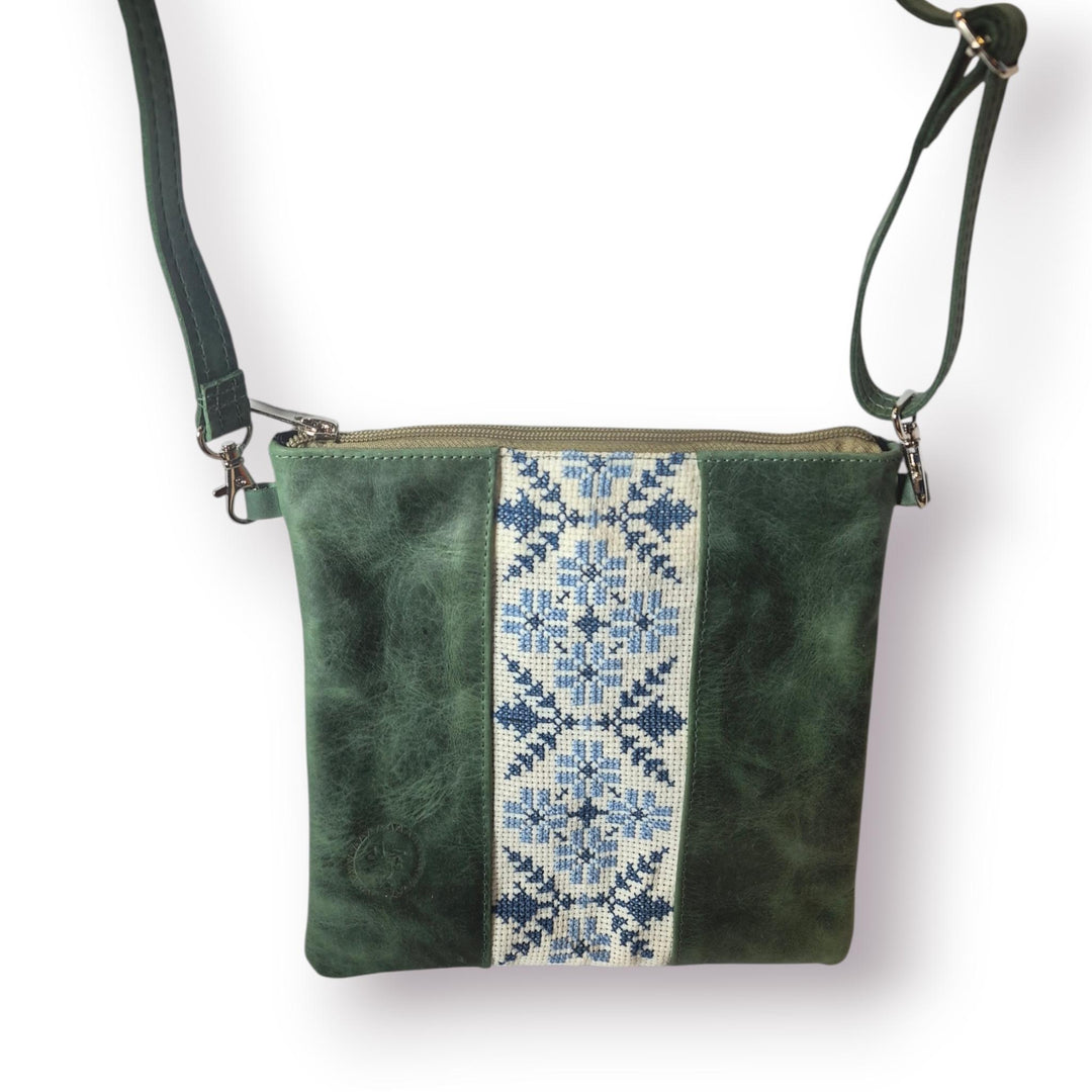 Leather Crossbody Bag with Tatreez