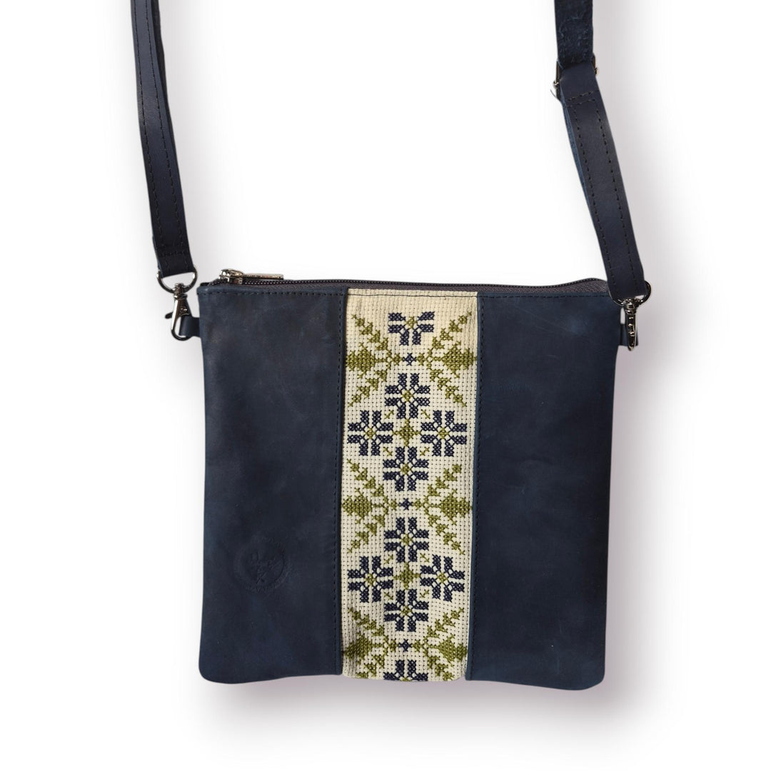 Leather Crossbody Bag with Tatreez