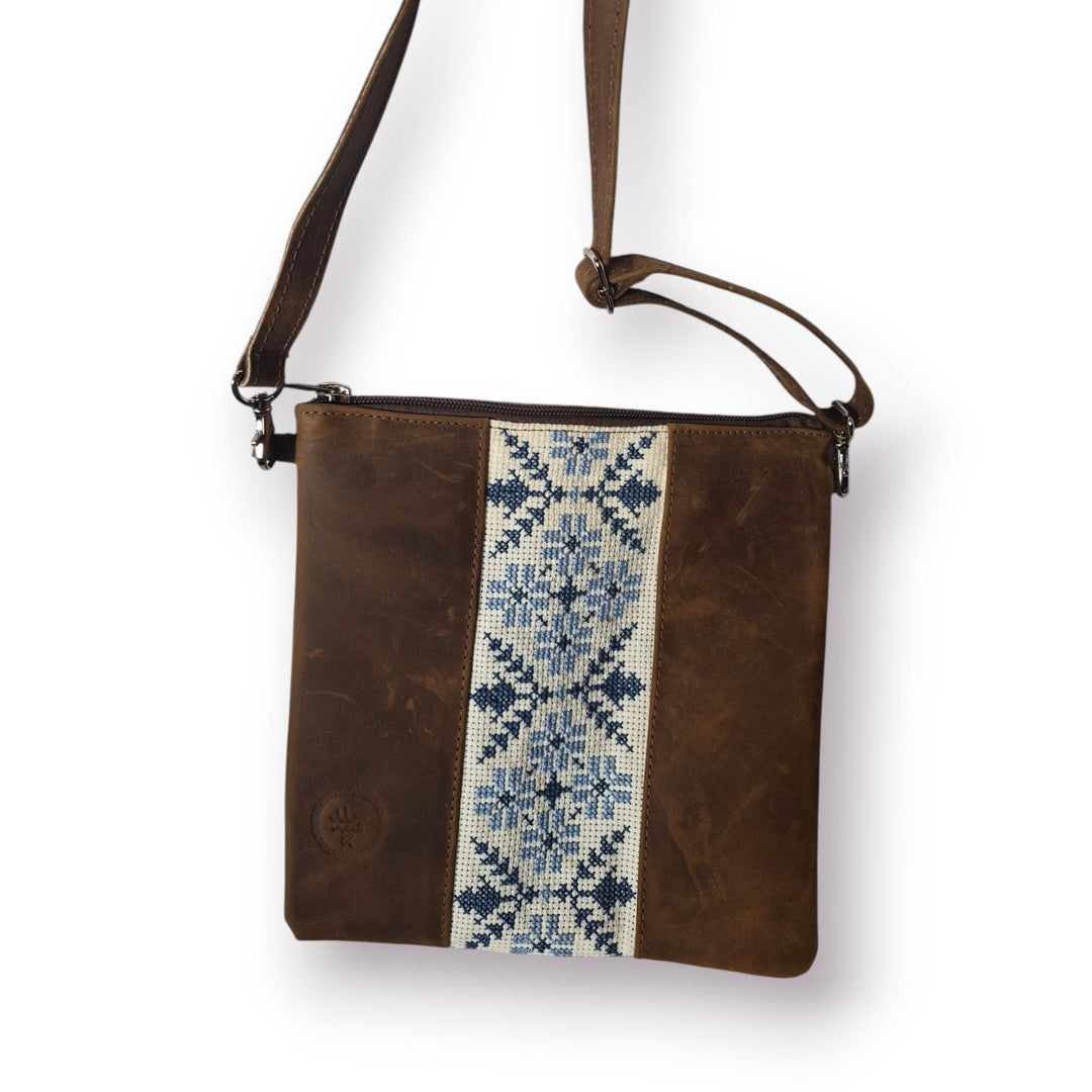 Leather Crossbody Bag with Tatreez