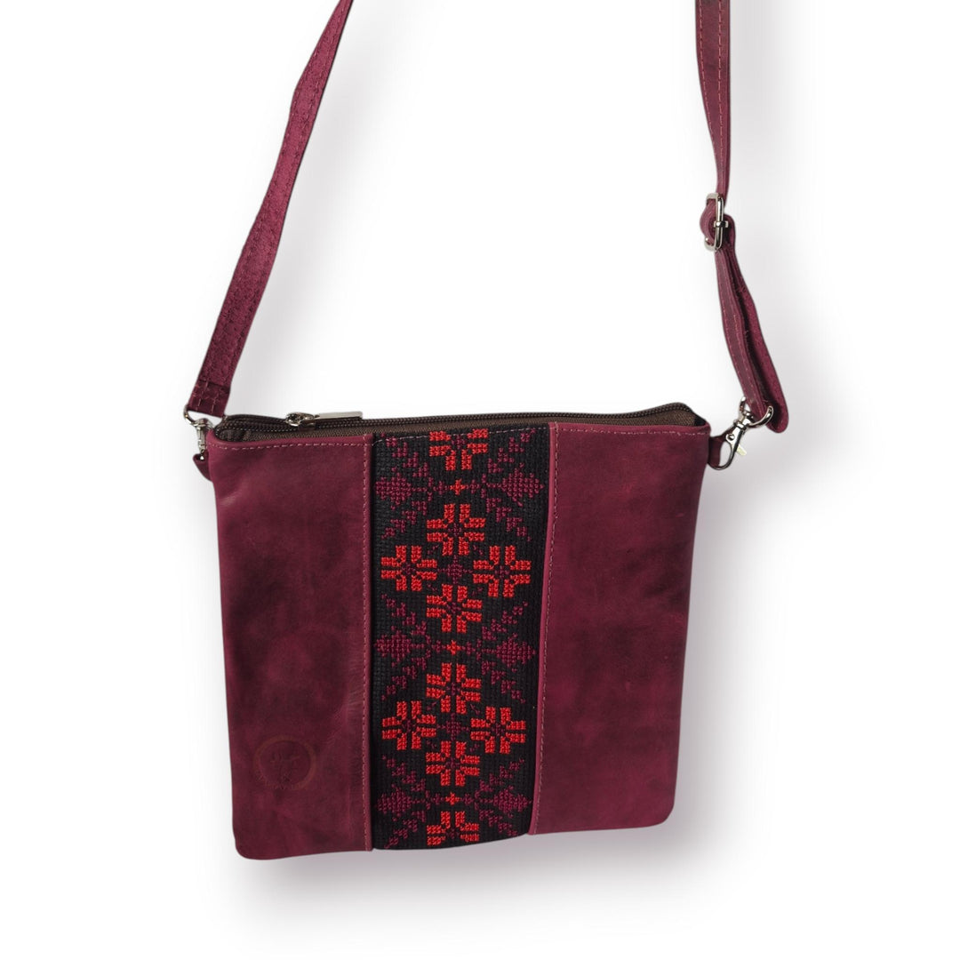 Leather Crossbody Bag with Tatreez