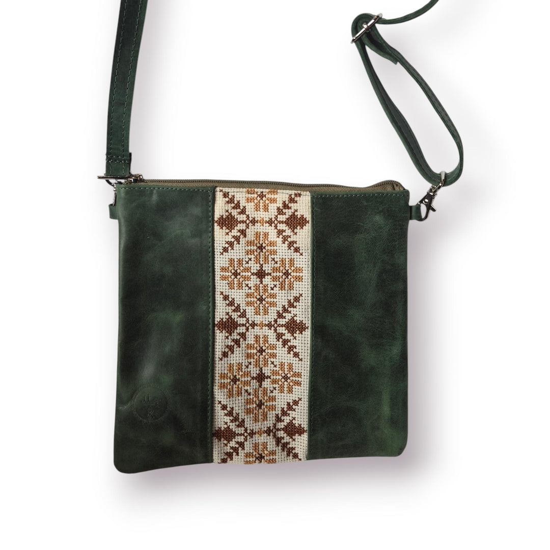 Leather Crossbody Bag with Tatreez