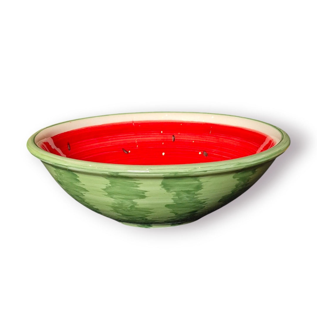 NJubeil: Deep Serving Bowl - Watermelon Motif (8.5in)
