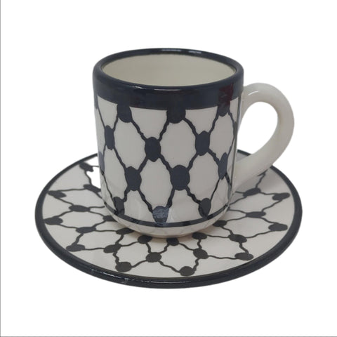 Keffiyeh espresso cup with saucer (Made in Palestine)