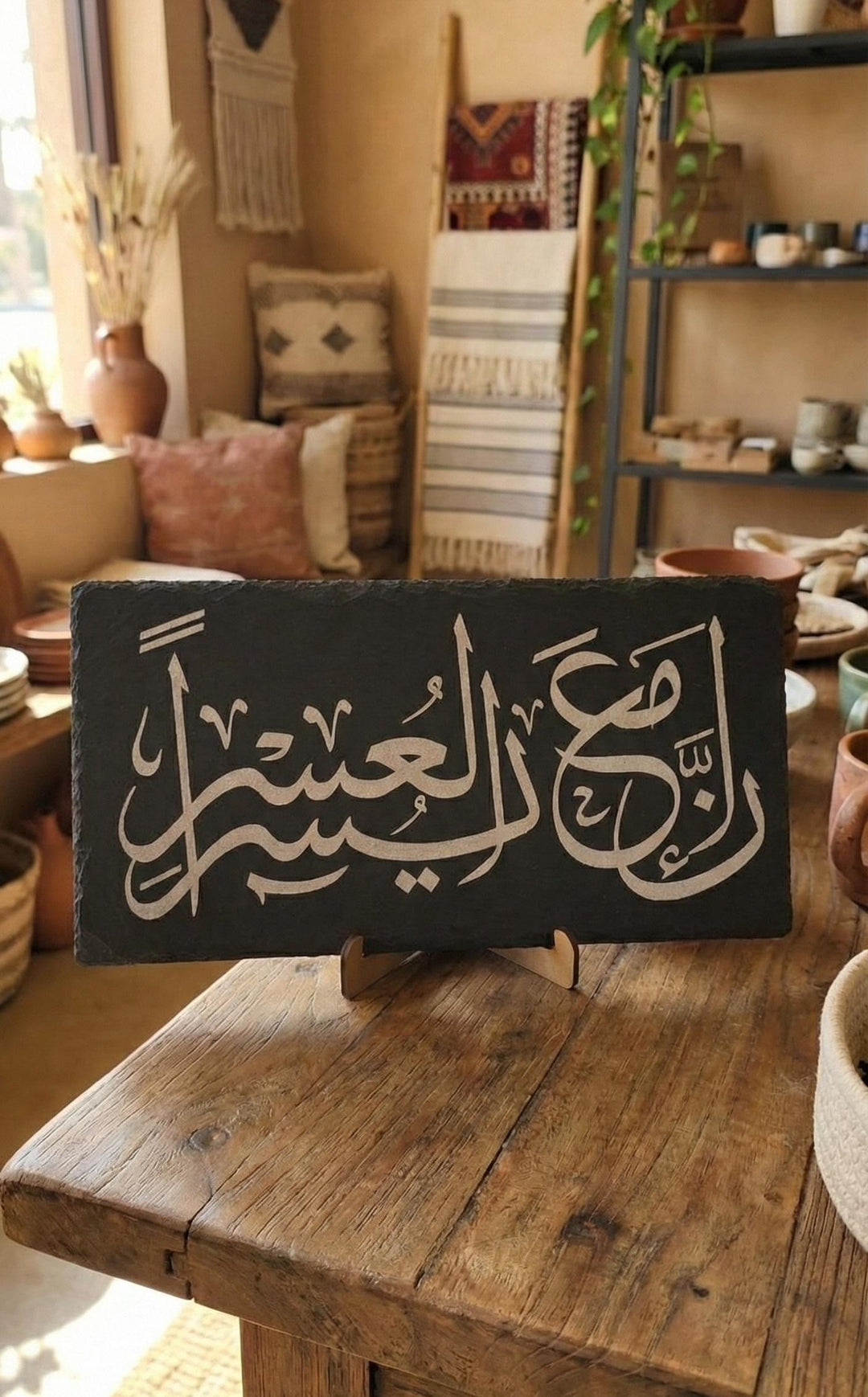 "With Hardship Comes Ease" Horizontal Slate Plaque