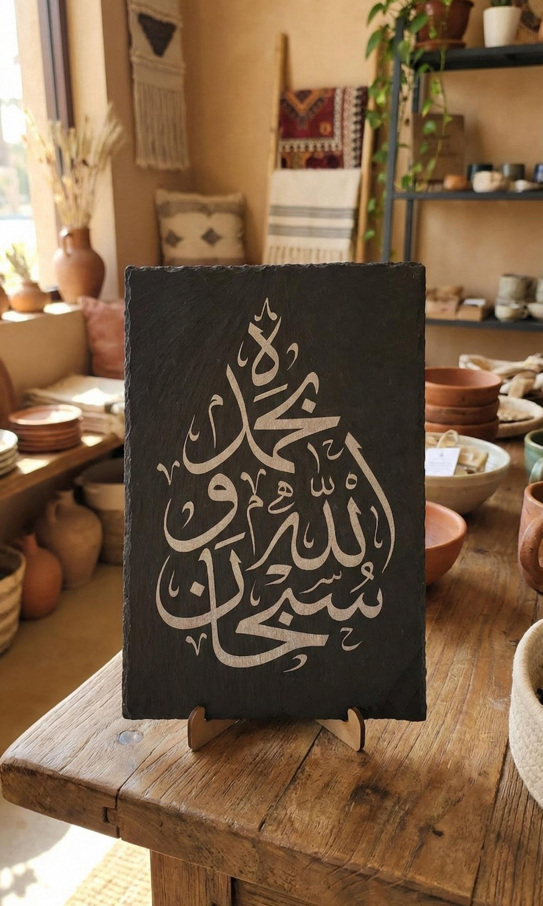 "SubhanAllah" Teardrop Slate Art