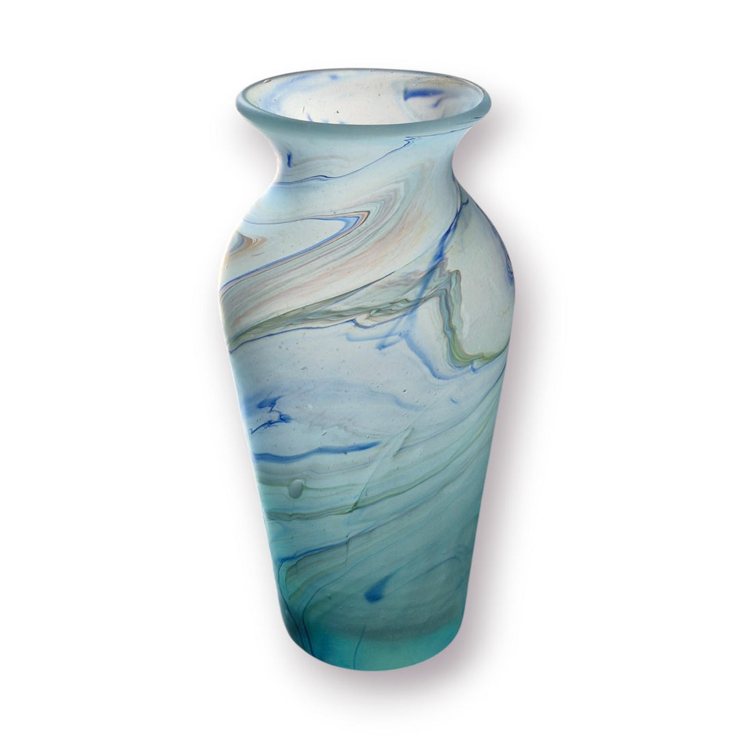 Hebron Glass Marbled Swirl Vase
