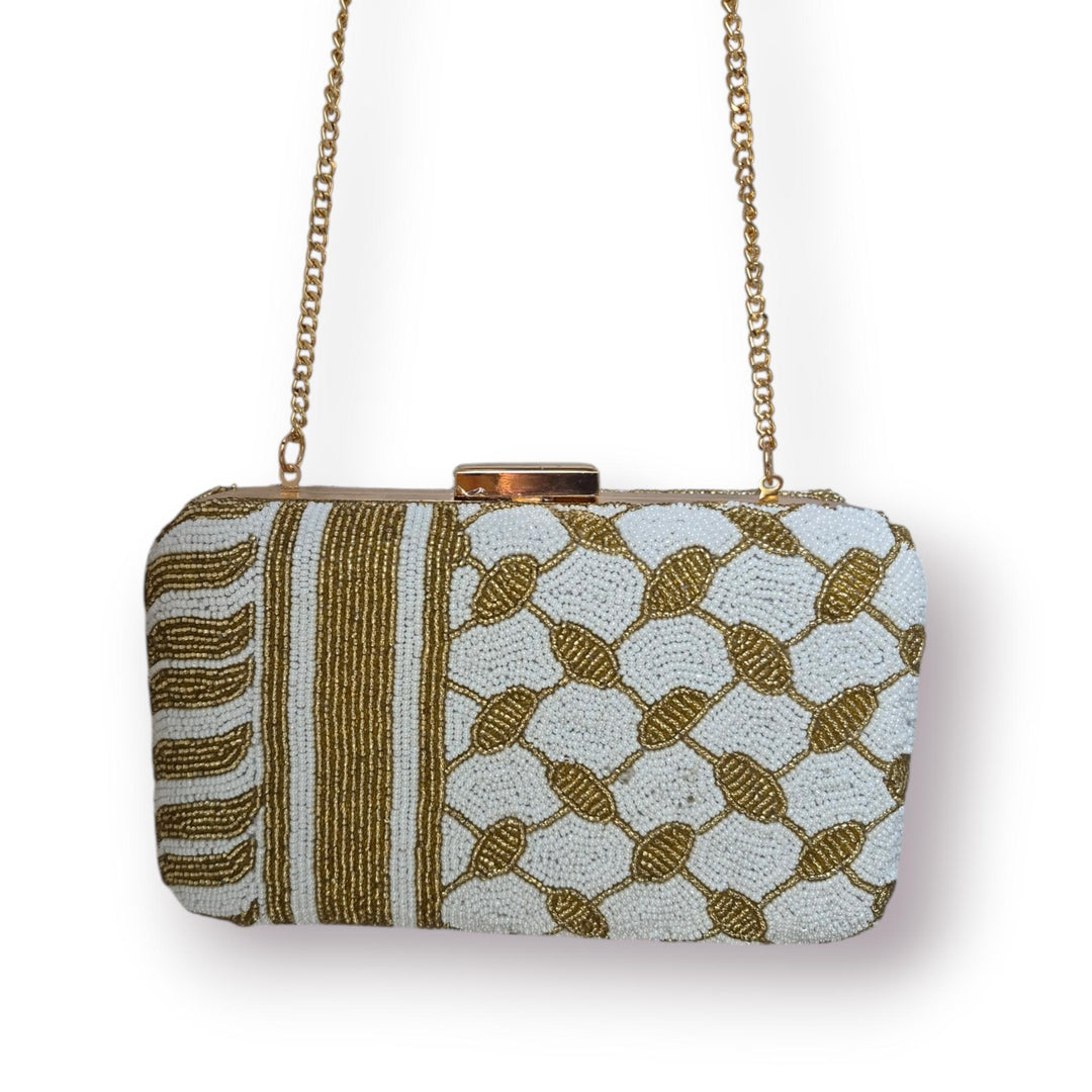 Keffiyeh Box Frame Clutch
