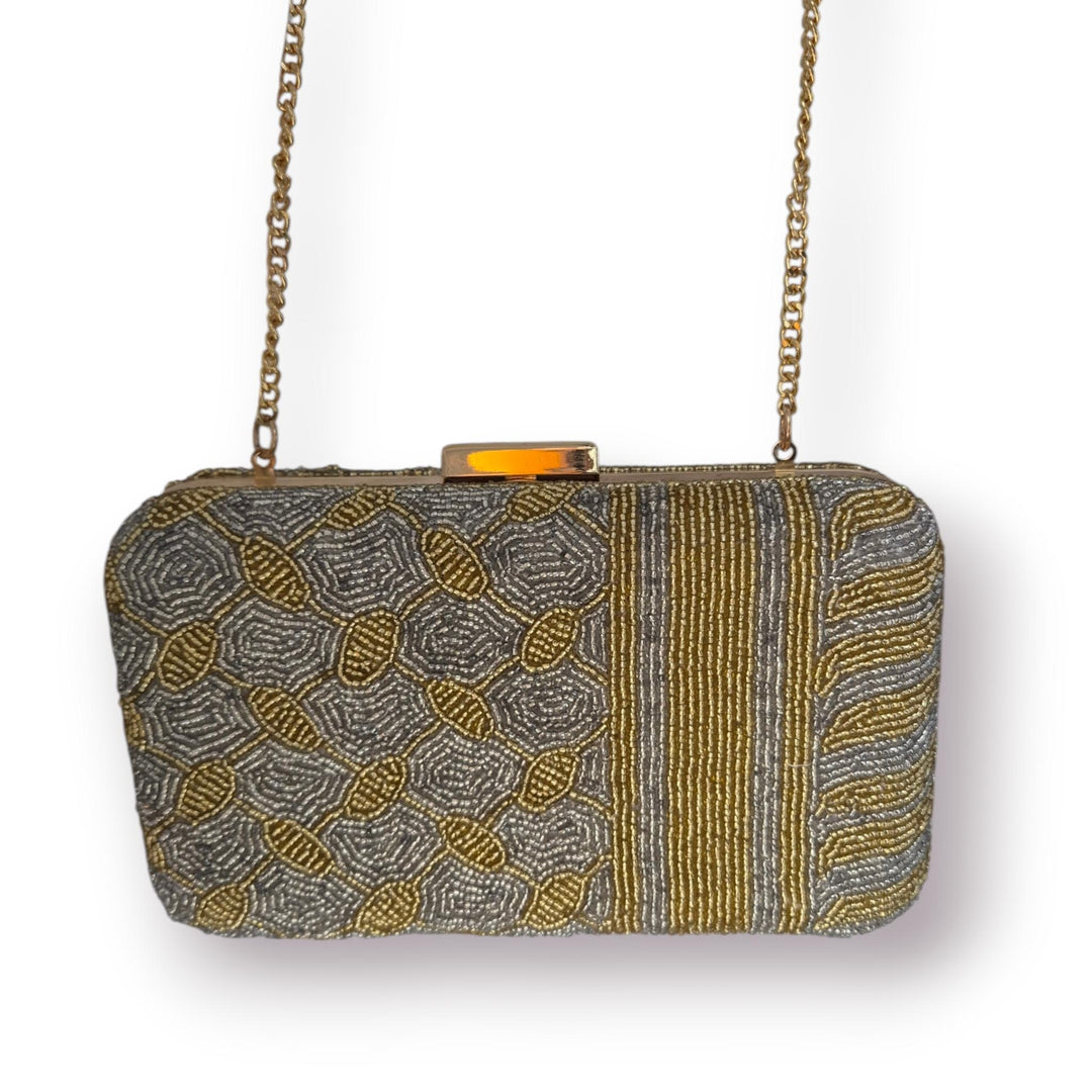 Keffiyeh Box Frame Clutch