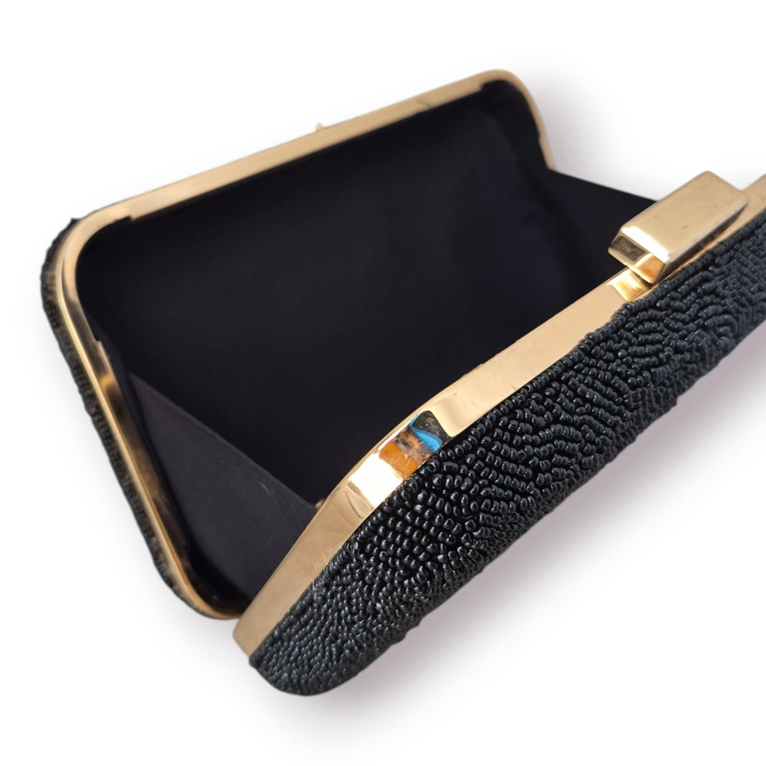 Beaded Pomegranate Box Frame Clutch