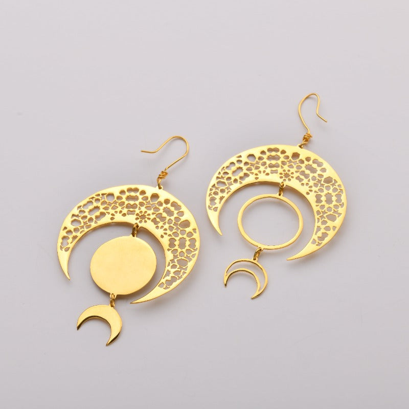 Oriental crescent earrings