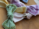 Cross-Stitch Linen Bows (set of 2)