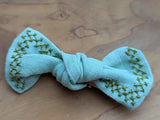 Cross-Stitch Linen Bows (set of 2)