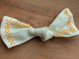 Cross-Stitch Linen Bows (set of 2)