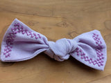 Cross-Stitch Linen Bows (set of 2)