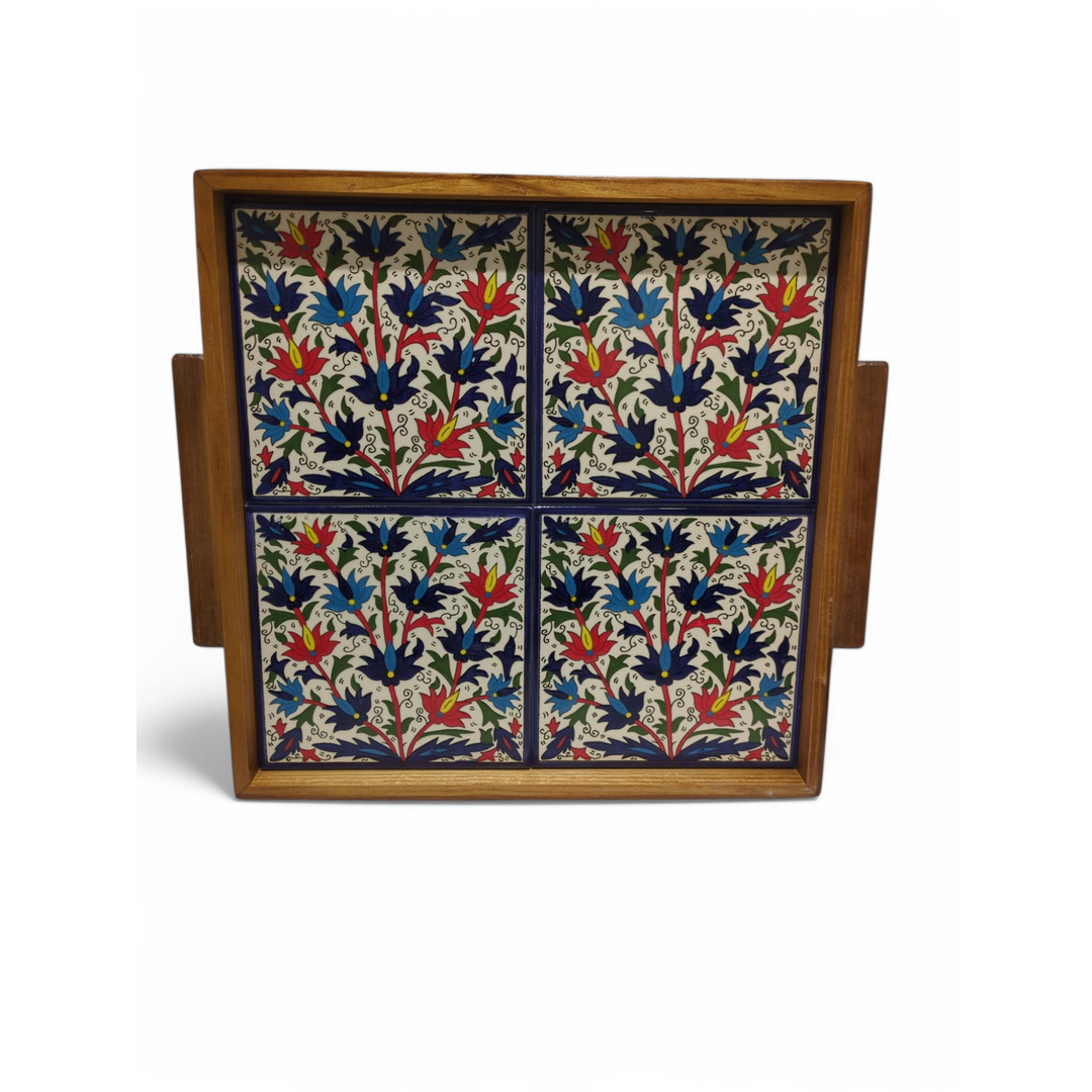 Tiled Square Tray (4) Made in Palestine