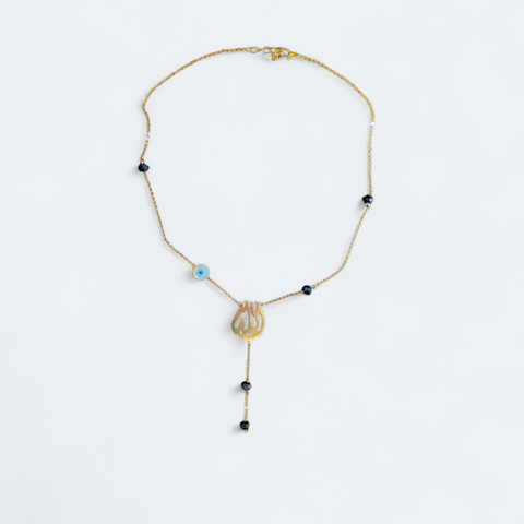 Loujain Accessories - Allah charm with eye necklace