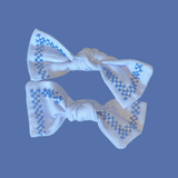 Cross-Stitch Linen Bows (set of 2)
