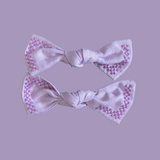 Cross-Stitch Linen Bows (set of 2)