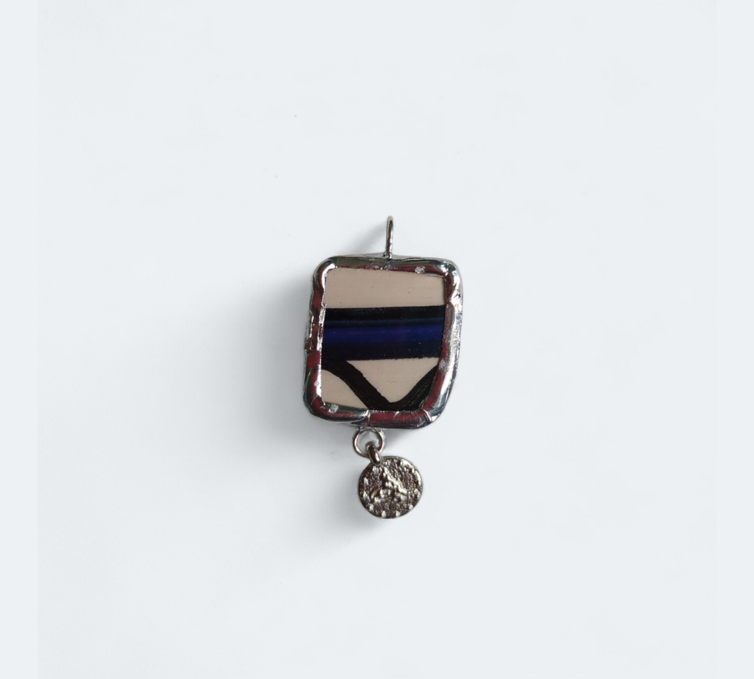 Hand-crafted Khalili Pottery Pendant with Coin
