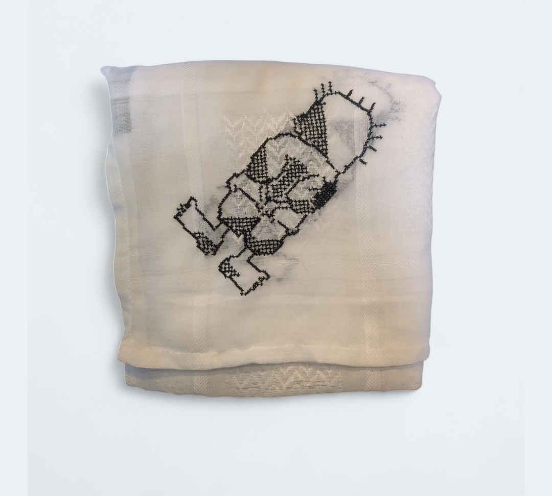 Hand embroidered Handala Keffiyeh