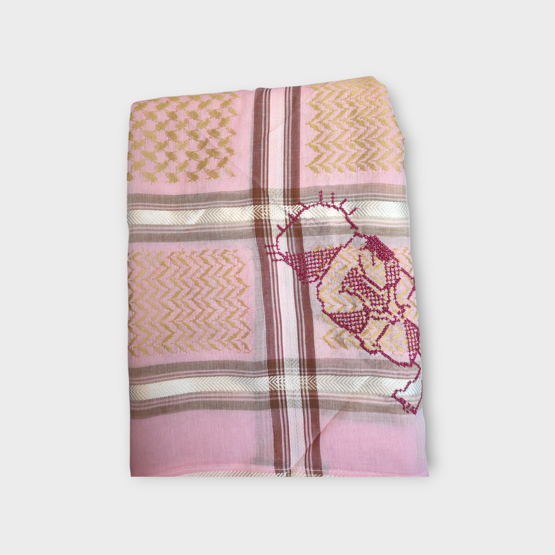 Hand embroidered Handala Keffiyeh