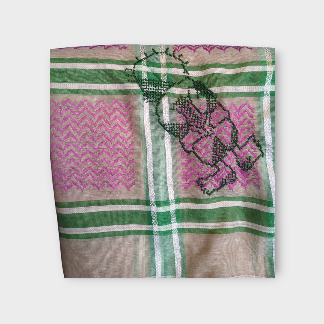 Hand embroidered Handala Keffiyeh