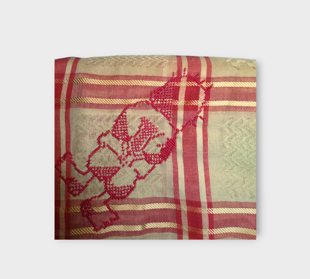 Hand embroidered Handala Keffiyeh