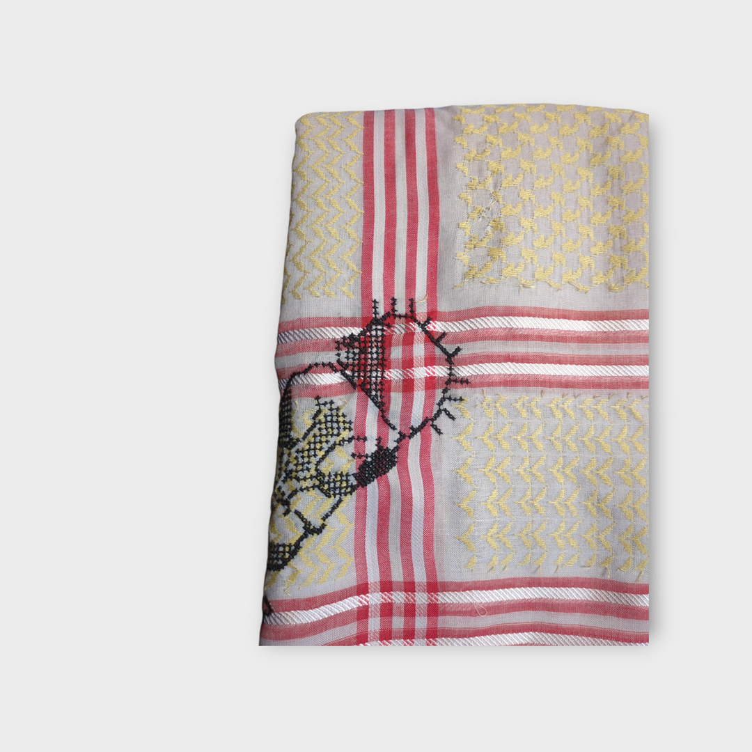 Hand embroidered Handala Keffiyeh