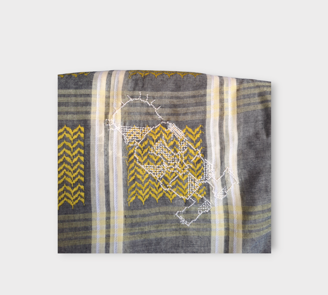 Hand embroidered Handala Keffiyeh