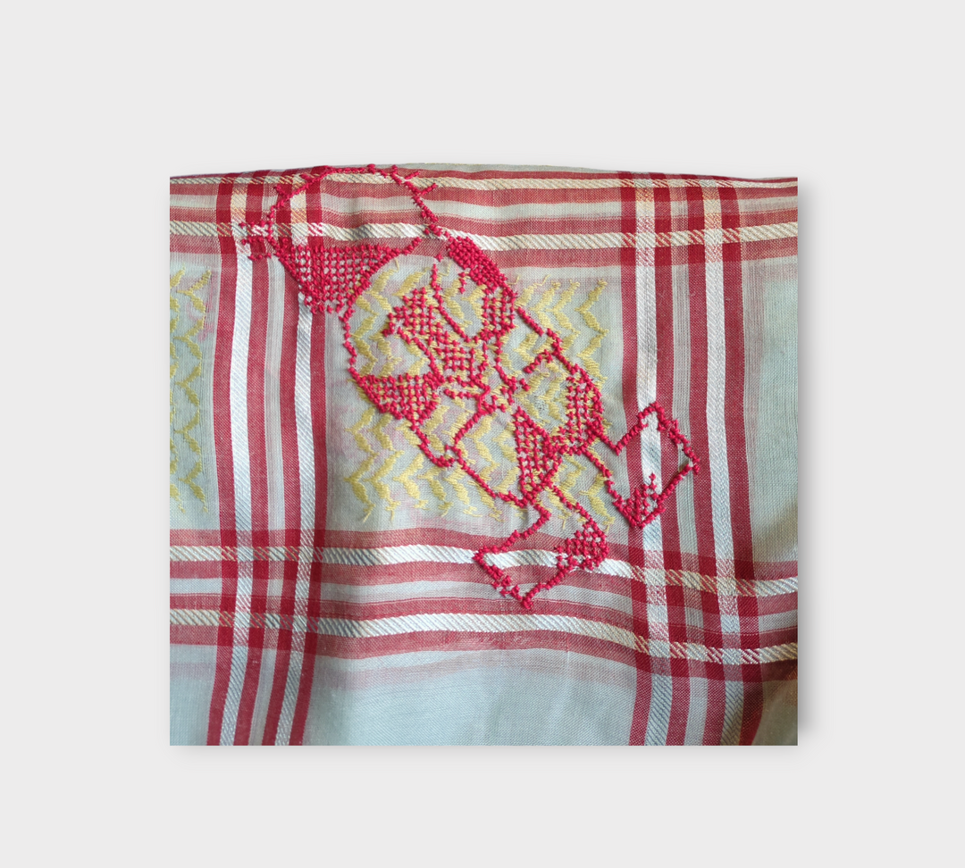 Hand embroidered Handala Keffiyeh