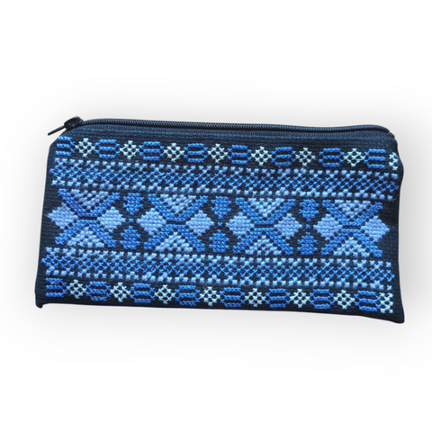 Black Tatreez Pouch with zipper