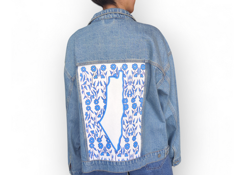 Custom Mosaic Hand Painted Denim Jacket