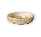 Moroccan Shallow Serving Bowls with Gold Accents
