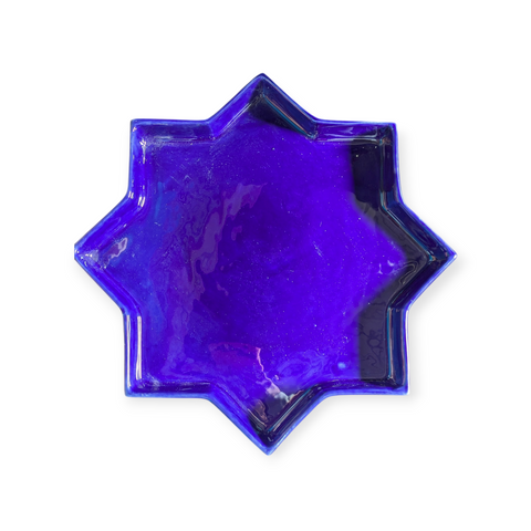 Moroccan Star-Shaped Plate: Dark Blue