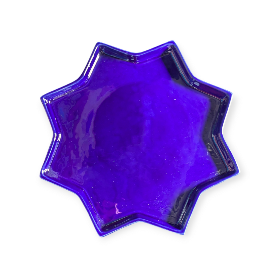 Moroccan Star-Shaped Plate: Dark Blue