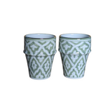 Moroccan Ceramic Coffee Cups: Set of 2