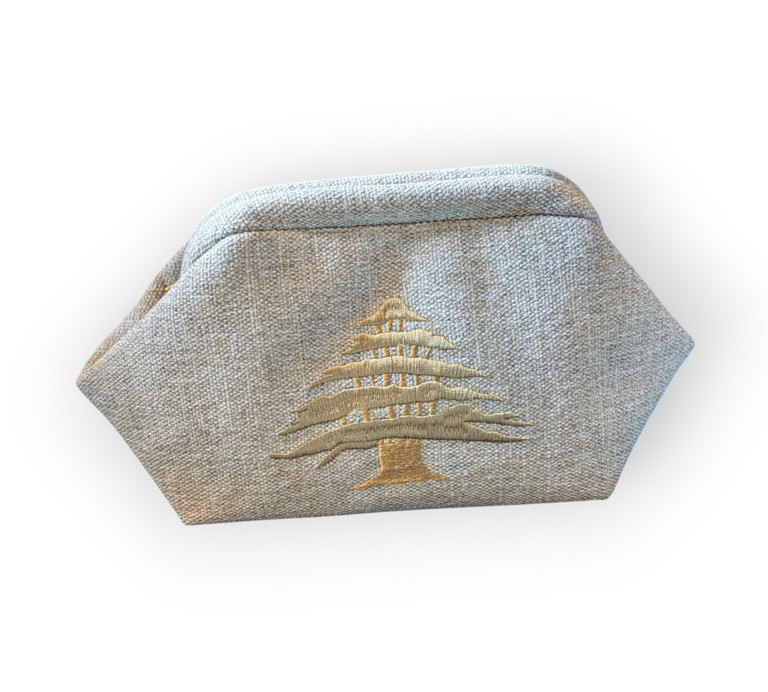 Small Beige Clutch: Arze Embroidery (Loujain Accessories)