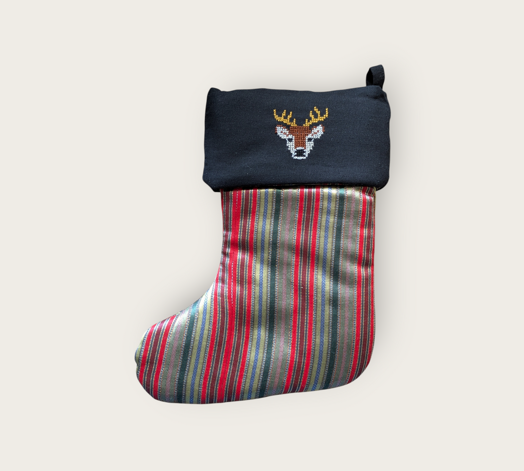 Saya Stocking with Embroidered Deer