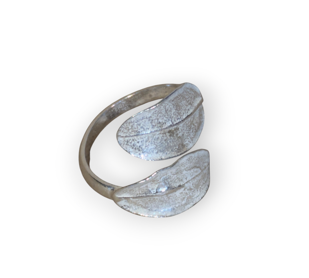 Double Olive Leaf Sterling Silver Ring
