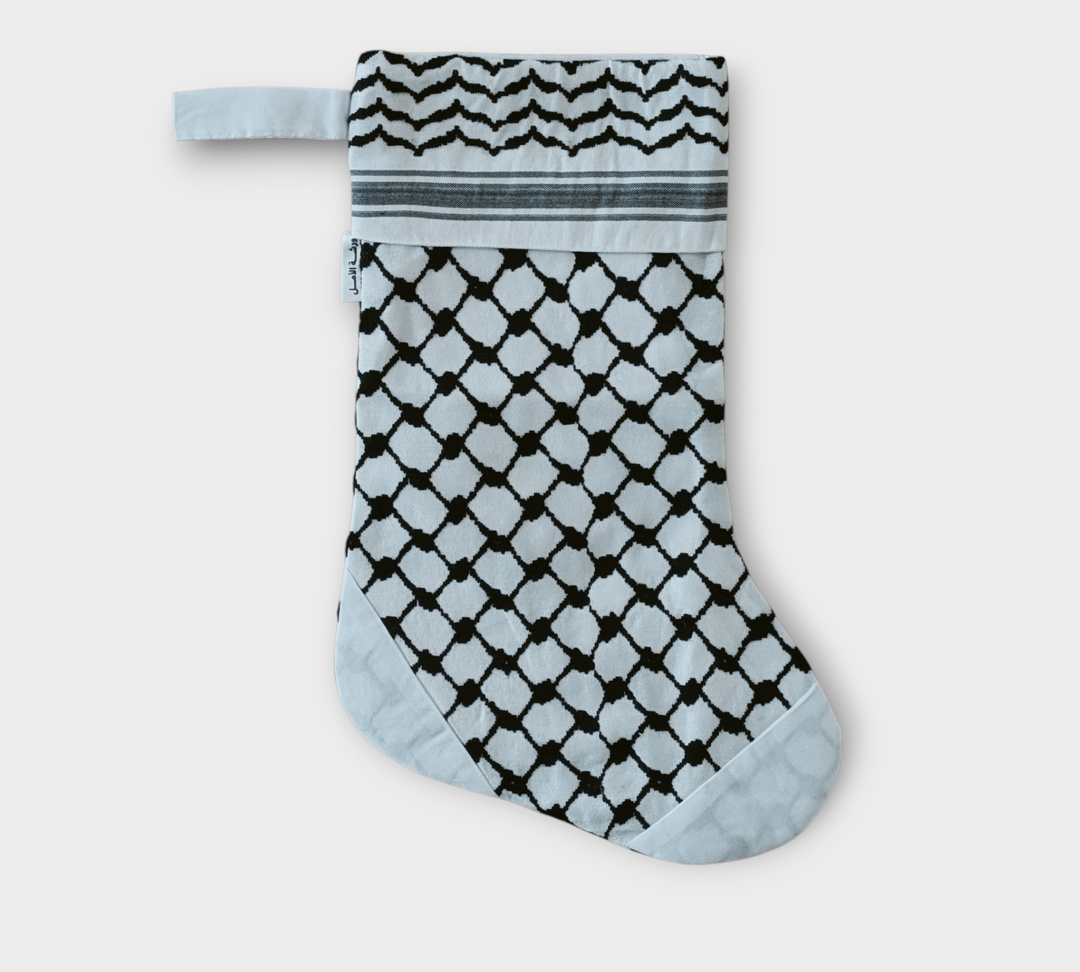 Traditional Black and White Keffiyeh Stocking
