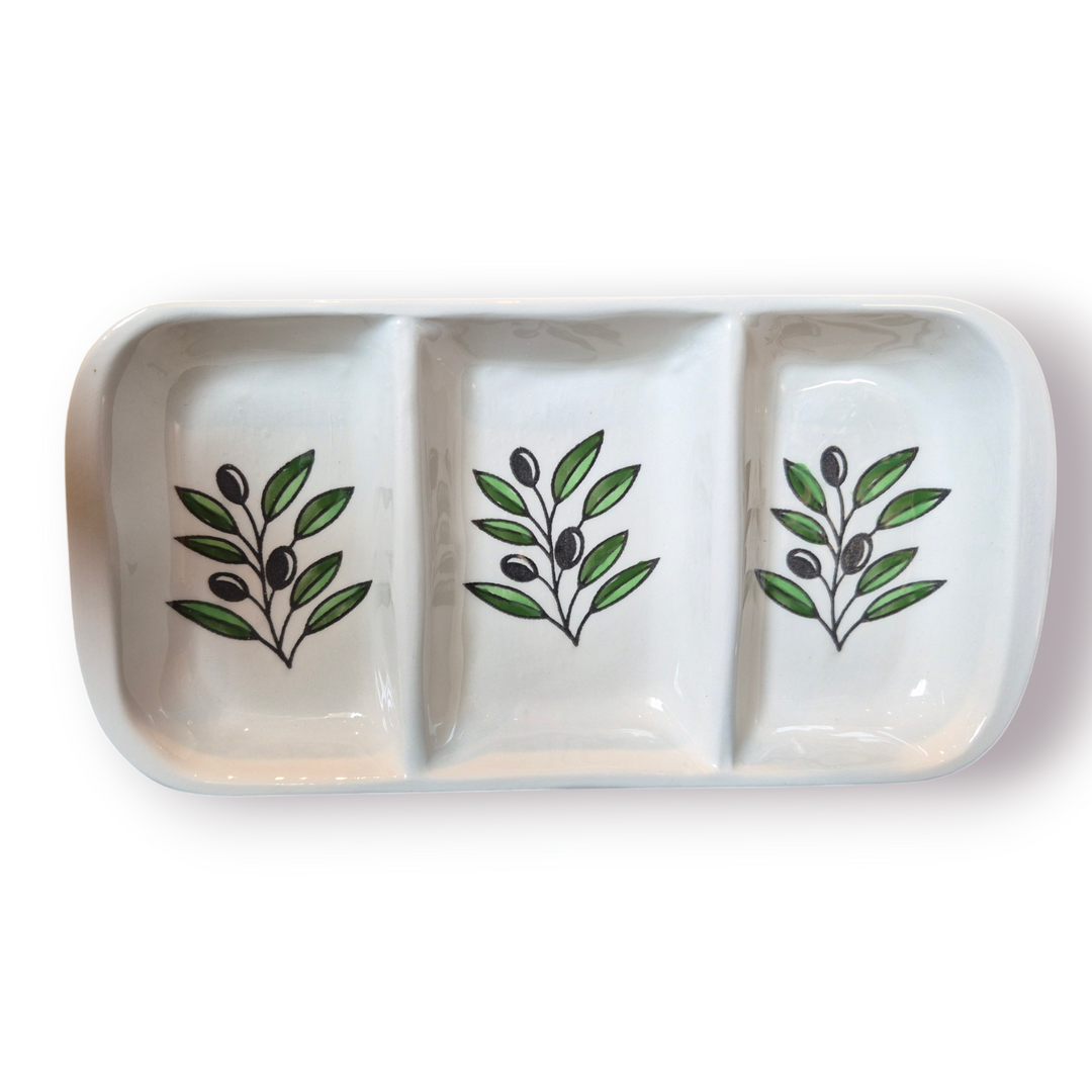 Tri-section serving dish (made in Palestine)