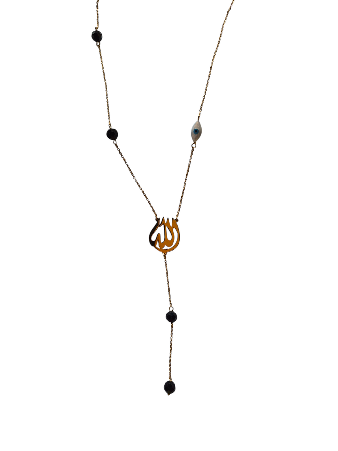 Allah Necklace with black beads