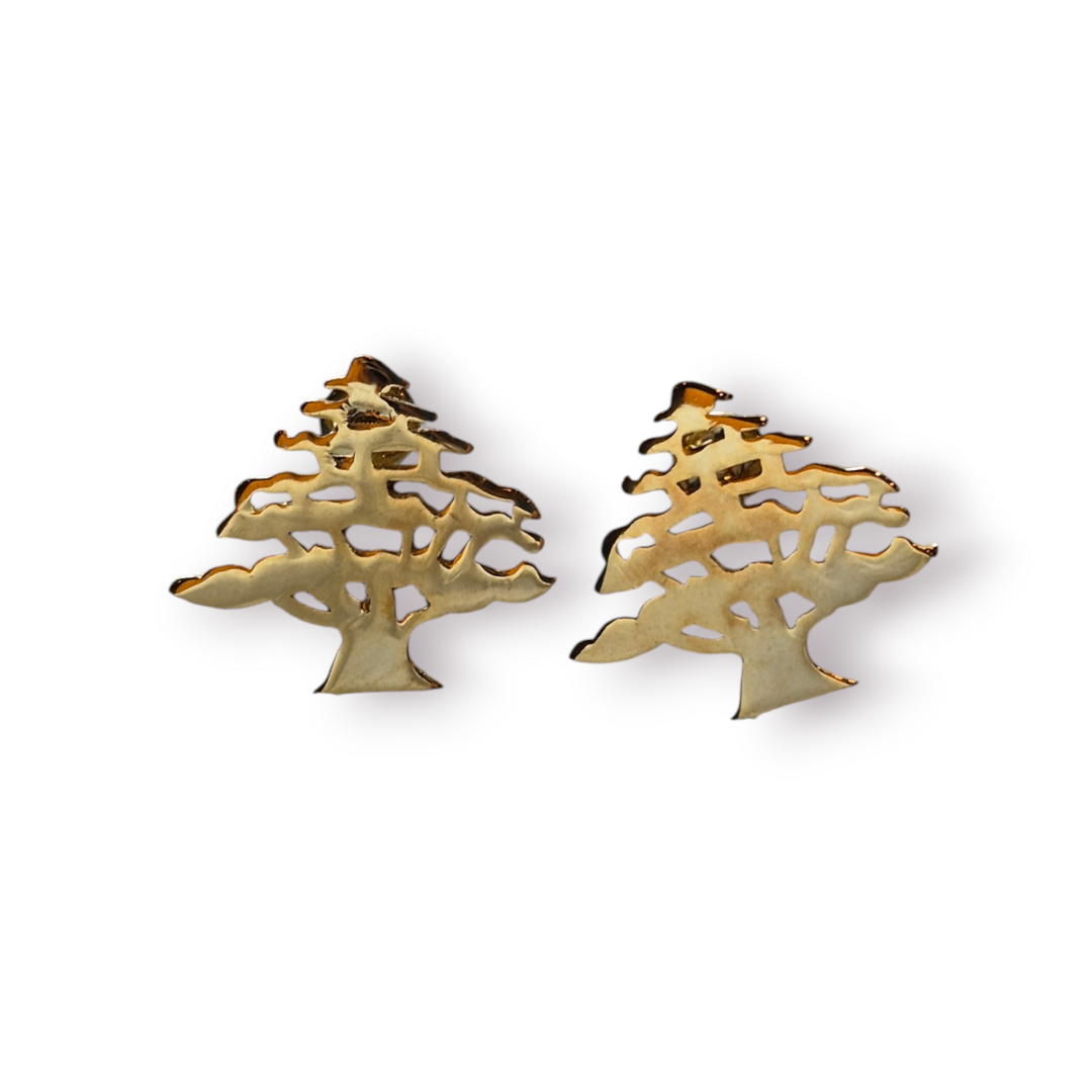 Gold-Plated Cedar Tree Earrings