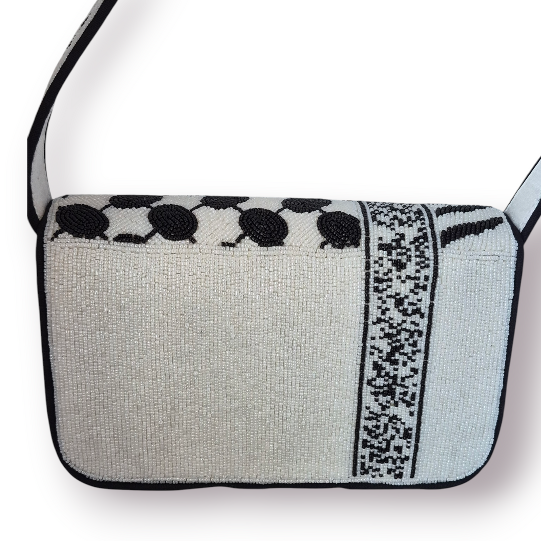 Large Beaded Keffiyeh Shoulder Bag