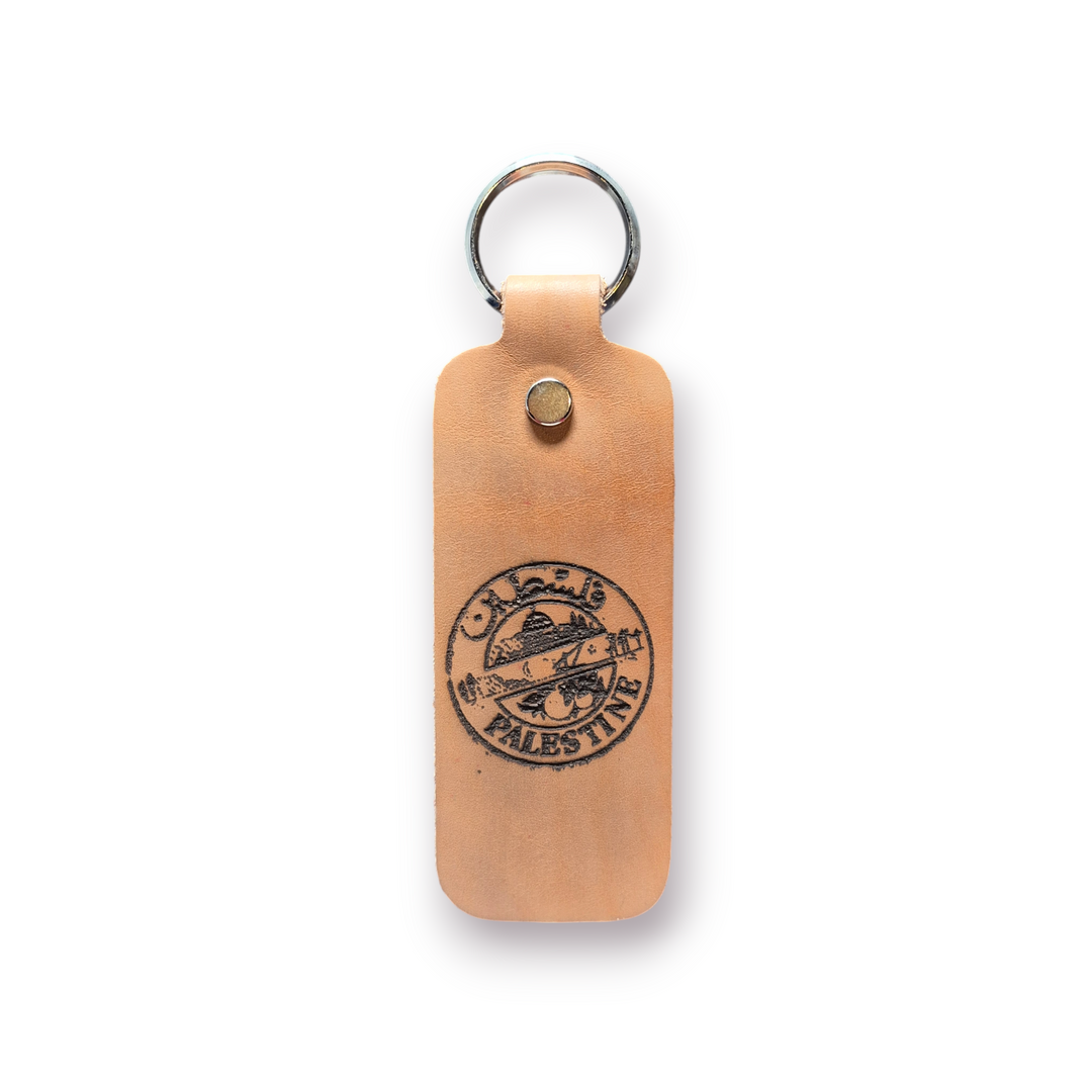 Palestine Stamp Leather Keychain