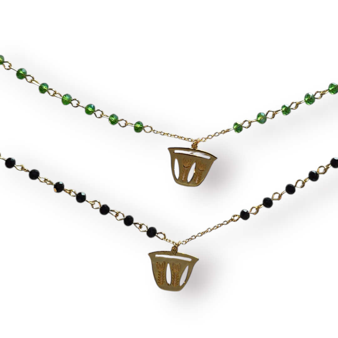 Beaded Necklace with finjan Charm
