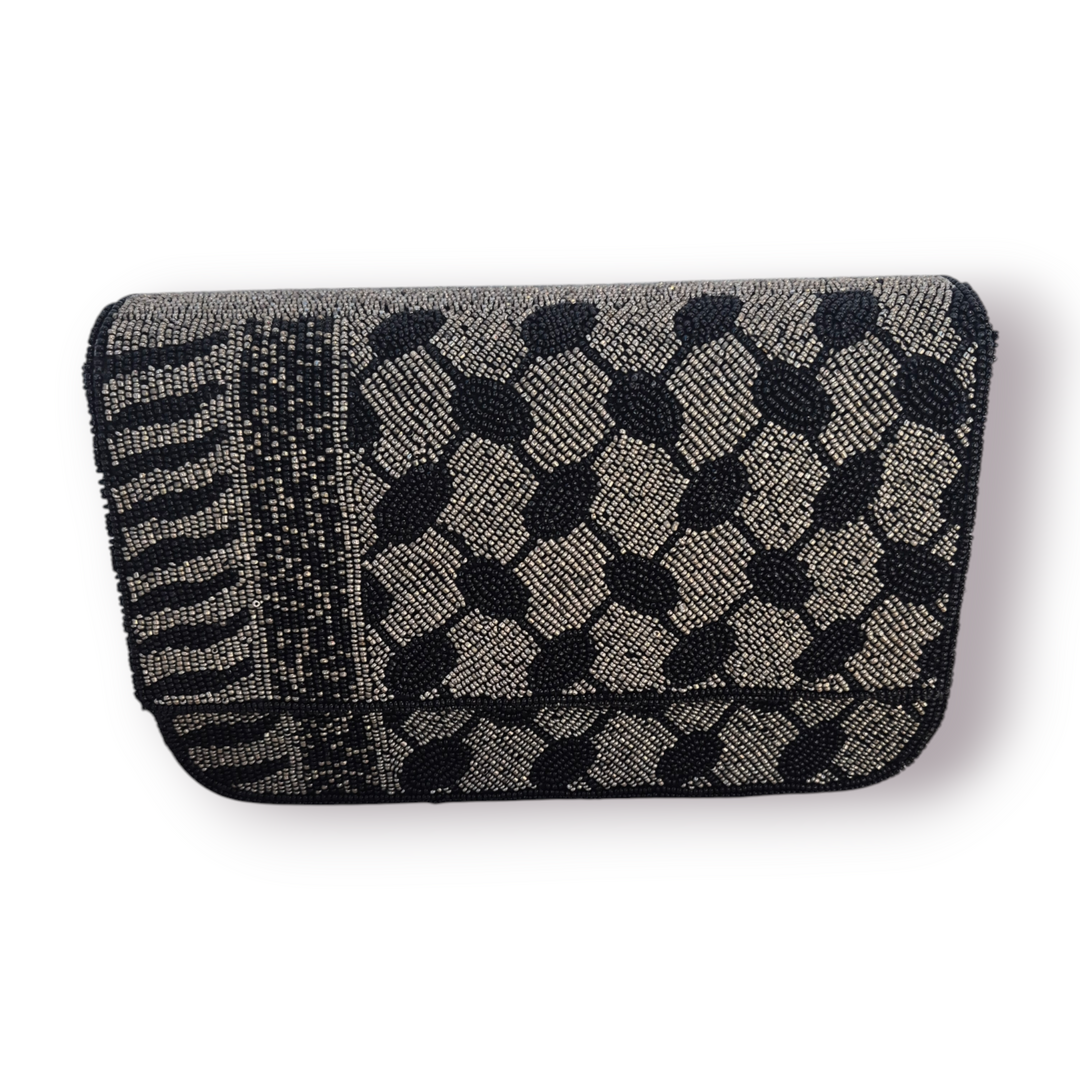 Large Beaded Keffiyeh Shoulder Bag