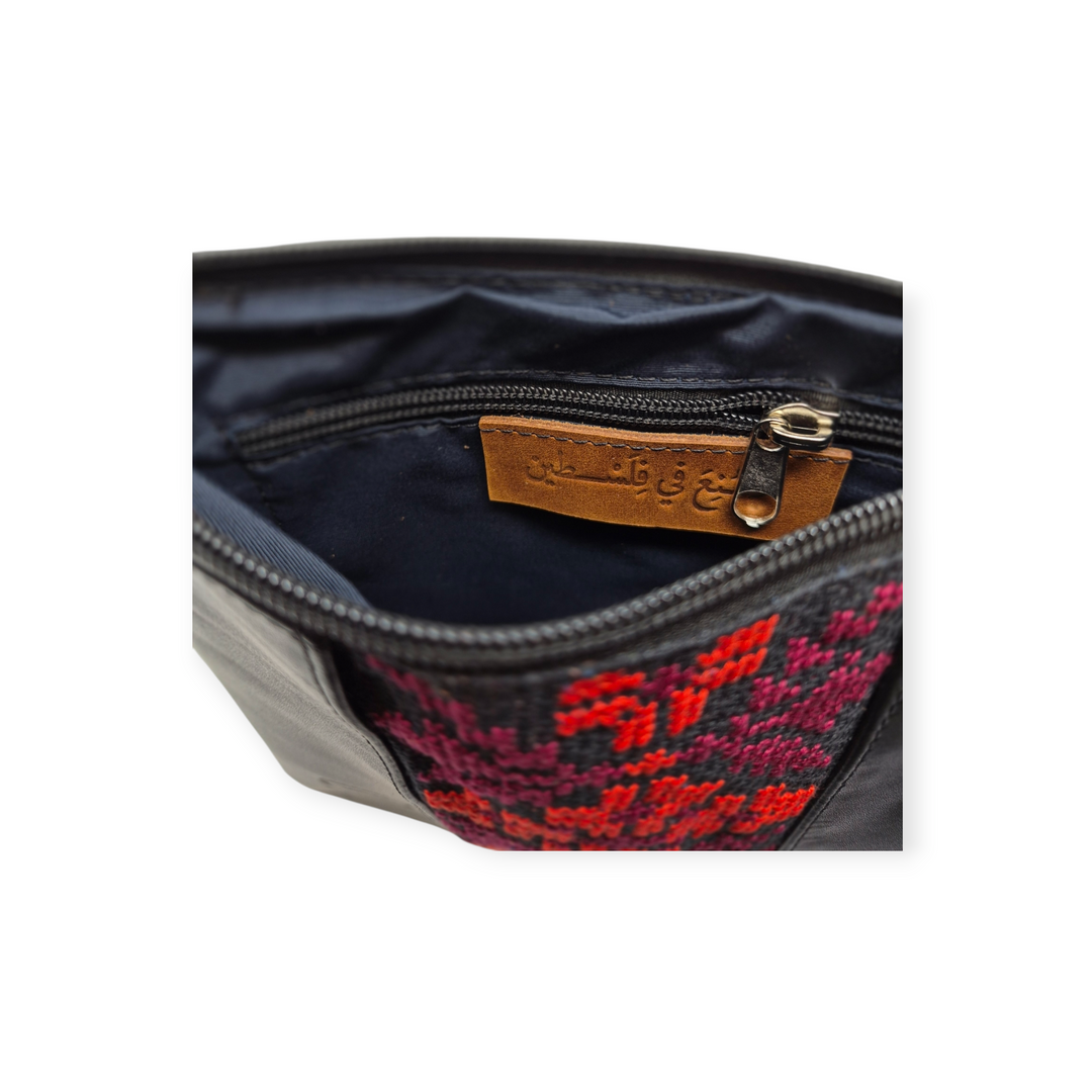 Leather Crossbody Bag with Tatreez