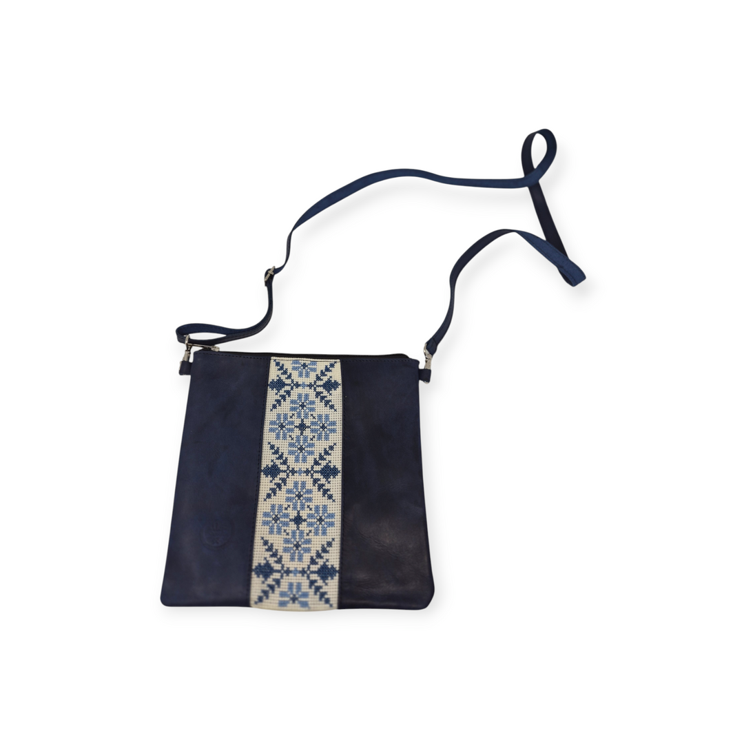Leather Crossbody Bag with Tatreez