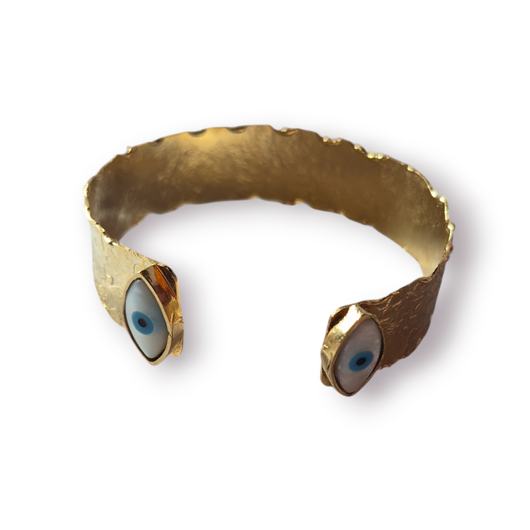 Gold-plated Evil Eye Cuff